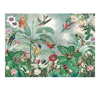 Novart Papier peint intissé Mural Fleurs Moderne Toison Salon Chambre à Coucherr Salle - Tableaux Muraux Tapisserie Photo - Prairie fleurie Oiseaux N9127010a