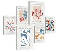 Novart PRÊT À ÊTRE ACCROCHÉ - Tableaux Decoration Set Abstraits Personnages Matisse Coloré - Salon Chambre Couloir XXL Collage - N031063a