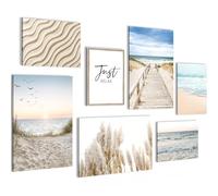 Novart PRÊT À ÊTRE ACCROCHÉ - Tableaux Decoration Set Mer Paradis Plage - Salon Chambre XXL Collage - N004872a