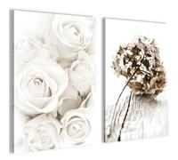 Novart Set de tableaux Fleurs - AUCUN CADRE SUPPLÉMENTAIRE REQUIS - Tableaux muraux pour Salon Chambre à coucher Bureau - Fleurs - N023126a