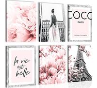 Tableaux Decoration - PRÊT À ÊTRE ACCROCHÉ - Mode - Salon adolescent - Rose gris - N002465a