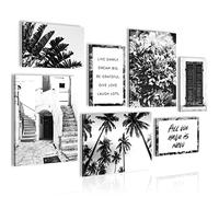 Novart- Tableau Décoration Murale- Forêt- Decoration Chambre Salon- Prêt à être Accroché- 7 Cadres de 30x40 & 20x30 cm- Noir- N015071a