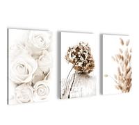 Novart Tableaux Boho - PRÊT À ÊTRE ACCROCHÉ - Salon Chambre decoration murale - 3 Parties Set Beige - N023130a