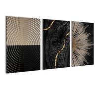 Novart Tableaux Decoration murale Abstraits Personnages Noir Or - PAS DE CADRE NÉCESSAIRE - Salon Chambre Couloir XXL - N035236a