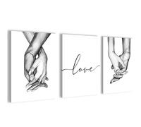 Novart Tableaux Decoration Murale Ensemble L'amour des Mains Tabloeau - PRÊT À ÊTRE ACCROCHÉ - Aucun Cadre Nécessaire - Chambre Salon Cuisine - N037335a