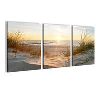 Novart Tableaux Decoration Murale Ensemble Plage de Bohème Tabloeau - PRÊT À ÊTRE ACCROCHÉ - Aucun Cadre Nécessaire - Chambre Salon Cuisine - N034735a