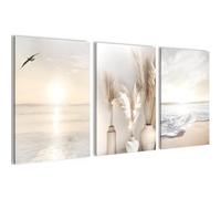 Novart Tableaux Decoration murale Plage Mer Boho Beige - PAS DE CADRE NÉCESSAIRE - Salon Chambre Couloir XXL - N029436a
