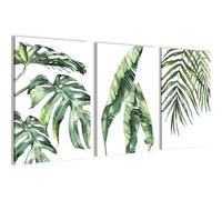 Novart Tableaux Decoration murale Plantes Vert Blanc - PAS DE CADRE NÉCESSAIRE - Salon Chambre Couloir XXL - N038436a