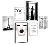 Novart Tableaux Decoration Murale Ensemble La Moda Coco Tabloeau - PRÊT À ÊTRE ACCROCHÉ - Aucun Cadre Nécessaire - Chambre Salon Cuisine - N015667a