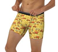 Novastar Boxer long pour homme avec bande élastique Motif moulin à vent, Noir/blanc, M