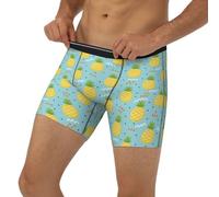 Novastar Boxer long pour homme - Joli caleçon triangle ananas pour homme avec bande élastique, Noir/blanc, M