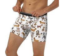 Novastar Boxer long pour homme - Jolies empreintes de pieds - Sous-vêtements pour homme avec bande élastique, Noir/blanc, M