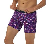 Novastar Caleçon boxeur long pour homme - Motif œil de l'espace - Sous-vêtements pour homme avec bande élastique, Noir/blanc, M