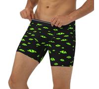 Novastar Caleçon boxeur long pour homme - Motif œil vert - Boxer avec bande élastique, noir, XX-Large