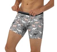 Novastar Caleçon boxeur pour homme avec bande élastique Motif cerf géométrique triangle, Noir/blanc, M