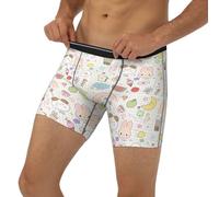 Novastar Caleçon boxeur pour homme - Motif lapin et lune arc-en-ciel - Avec bande élastique, Noir/blanc, XL
