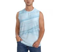 Novastar Chemises sans manches pour homme - Débardeurs graphiques marbrés bleus pour hommes, débardeurs de course à pied pour hommes, Noir/blanc, S