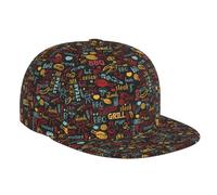 Novastar Flat Bill Trucker Chapeaux pour homme et femme - Casquette de baseball plate réglable pour barbecue et barbecue - Chapeaux snapback pour homme noir