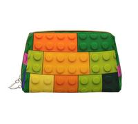 Novastar Grande trousse de maquillage de voyage - Blocs de construction colorés en cuir PVC pour femme avec fermeture éclair, trousse de maquillage portable pour soins de la peau pour femme