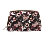 Novastar Grande trousse de maquillage de voyage - Papillons 1 trousse de maquillage en cuir PVC pour femme avec fermeture éclair, trousse de maquillage portable pour soins de la peau pour femme