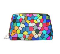 Novastar Grande trousse de maquillage de voyage - Trousse de maquillage colorée en cuir PVC teinté pour femme avec fermeture éclair, trousse de maquillage portable, trousse de toilette pour femme