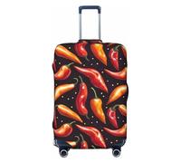 Novastar Housse de protection pour bagages - Doux et réaliste - Imprimé piment vif - Pour valises, noir, 25-28