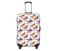Novastar Housse de protection pour bagages - Housse de valise souple à imprimé lézard coloré à l'aquarelle pour valises de 45,7 à 53,3 cm