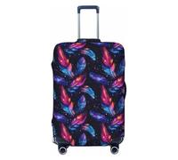 Novastar Housse de protection pour bagages - Housse de valise souple avec plumes colorées imprimées pour valises, noir, 25-28