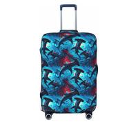 Novastar Housse de protection pour bagages - Housse de valise souple bleu rouge imprimé requins marteaux pour valises de 63,5 à 71,1 cm