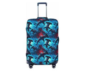 Novastar Housse de protection pour bagages - Housse de valise souple bleu rouge imprimé requins marteaux pour valises de 63,5 à 71,1 cm