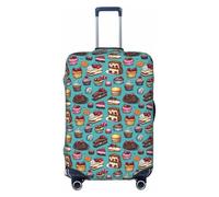 Novastar Housse de protection pour bagages - Housse souple imprimée gâteau de thé de l'après-midi pour valises de 45,7 à 53,3 cm