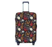 Novastar Housse de protection pour bagages - Motif instruments de rock rétro - Pour valise, noir, 18-21