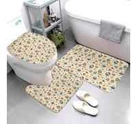 Novastar Lot de 3 tapis de salle de bain lavables en forme de U pour barbecue et grill - Tapis de contour doux et absorbant pour salle de bain, baignoire, WC