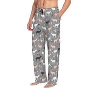Novastar Pantalon de pyjama pour homme avec poches - Pantalon de pyjama moderne et confortable pour homme avec triangle géométrique, Noir/blanc, M