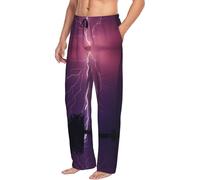 Novastar Pantalon de pyjama pour homme avec poches - Violet orage violet - Pantalon de pyjama doux pour homme, Noir , L