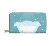 Novastar Portefeuille fin en cuir pour homme et femme - Baignoire avec bulles de savon pour homme et femme avec fermeture éclair