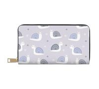 Novastar Portefeuille fin en cuir pour homme et femme - Joli portefeuille en forme d'escargot bleu gris pour homme et femme avec fermeture éclair