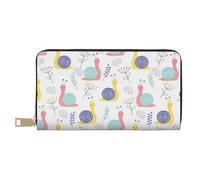 Novastar Portefeuille fin en cuir pour homme et femme - Joli portefeuille en forme d'escargot peint à la main pour homme et femme avec fermeture éclair