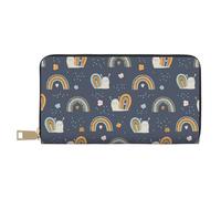 Novastar Portefeuille fin en cuir pour homme et femme - Mignon arc-en-ciel fleurs escargot portefeuille pour femmes hommes avec fermeture éclair