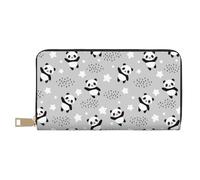 Novastar Portefeuille fin en cuir pour homme et femme - PandasBetween Clouds and Stars Portefeuille pour homme et femme avec fermeture éclair