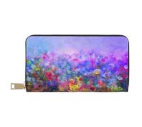 Novastar Portefeuille fin en cuir pour homme et femme - Portefeuille coloré violet cosmos fleur pour homme et femme avec fermeture éclair