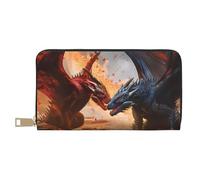Novastar Portefeuille fin en cuir pour homme et femme - Portefeuille en forme de dragon de lave pour homme et femme avec fermeture éclair
