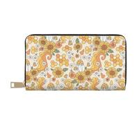 Novastar Portefeuille fin en cuir pour homme et femme - Portefeuille hippie, motif champignons avec fermeture éclair