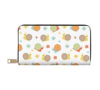 Novastar Portefeuille fin en cuir pour homme et femme - Portefeuille mignon avec fermeture éclair en forme d'escargot de dessin animé pour femmes et hommes