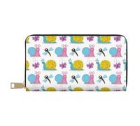 Novastar Portefeuille fin en cuir pour homme et femme - Portefeuille mignon en forme d'escargot, libellule et papillon pour homme et femme avec fermeture éclair