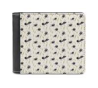 Novastar Portefeuille fin en cuir pour homme - Motif fourmi mignon noir petit mince à deux volets poche avant porte-cartes portefeuille