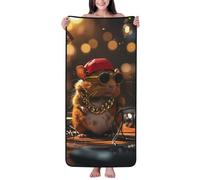 Novastar Serviettes de bain en coton pour salle de bain - Style hip-hop - Cochon d'Inde - Serviettes en microfibre pour le corps - Serviettes de plage personnalisées à séchage rapide - Serviettes de