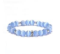 Novastra Bracelets En Cristal for Femmes, Bracelet Extensible Fait Main En Perles Rondes De 8 Mm for Encourager La Force Et Le Courage Dans Votre Vie, Cadeau D'anniversaire(Bleu)
