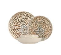 NOVASTYL - Lot 48 assiettes ambre en grès marron et beige - 2614906