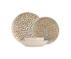 NOVASTYL - Lot 48 assiettes ambre en grès marron et beige - 2614906